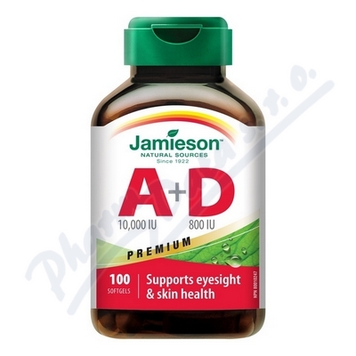 JAMIESON Vitamíny A+D 10000/800 IU Premium cps.100