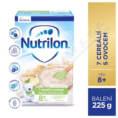 Nutrilon Obil.-ml.kaše 7cereálií s ovocem 225g 8M+