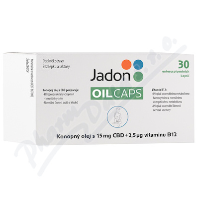 Jadon OIL CAPS konop.olej 15mg CBD+vit.B12 cps.30