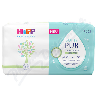 HiPP BabySANFT vlhčené ubrousky Soft&Pur 3x48ks