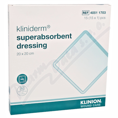 Superabsorpční obvaz Kliniderm 20x20cm 15ks