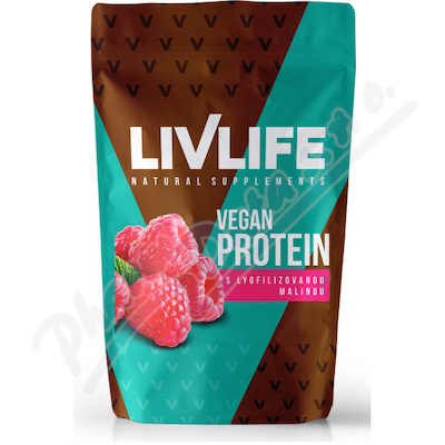 LIVLIFE Vegan Protein s lyofilizovan.malinou 245g