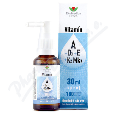 Vitamín A+D3+E+K2 Mk7 sprej 30ml EkoMedica