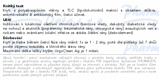 UrgoClean Ag lipidokoloid.krytí 10x10cm 10ks