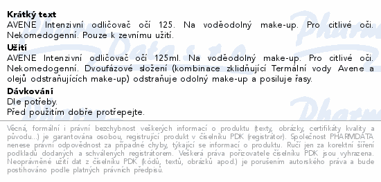 AVENE Intenzivní odličovač očí 125ml