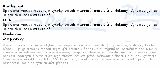 Nominal mouka špaldová hrubá 1kg