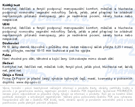 Dr.Popov Čaj Klimakterium 20x1.5g