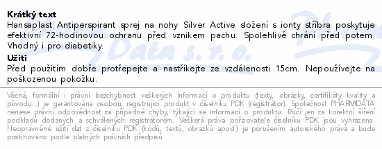 Hansaplast Silver Active sprej 150ml