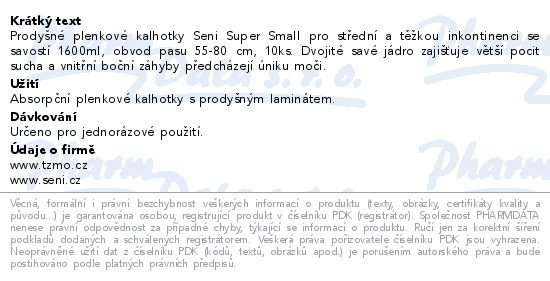 Seni Super inkon.plenkové kalhotky S 10ks