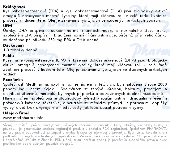 MedPharma Rybí olej 1000mg+EPA+DHA tob.107